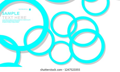 Simple Circles Background , with color blue light and shadow . vector graphic design on eps 10