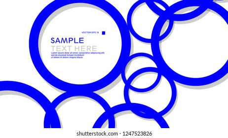 Simple Circles Background , with color blue and shadow . vector graphic design on eps 10