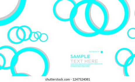 Simple Circles Background , with color blue light and shadow . vector graphic design on eps 10