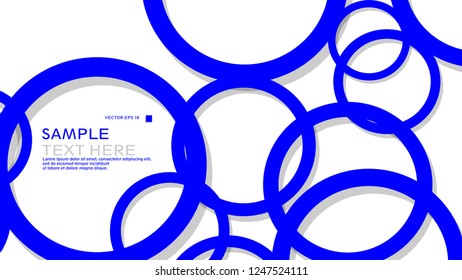 Simple Circles Background , with color blue and shadow . vector graphic design on eps 10