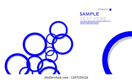 Simple Circles Background , with color blue and shadow . vector graphic design on eps 10