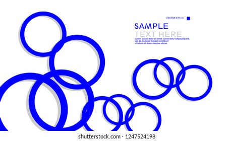 Simple Circles Background , with color blue and shadow . vector graphic design on eps 10