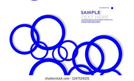 Simple Circles Background , with color blue and shadow . vector graphic design on eps 10
