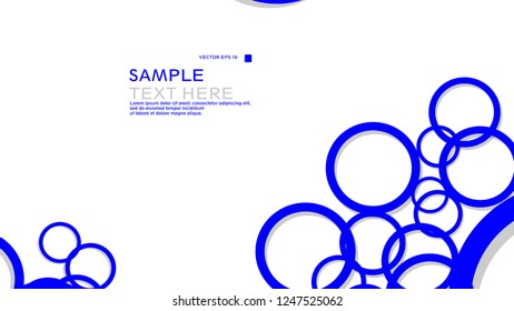 Simple Circles Background , with color blue and shadow . vector graphic design on eps 10