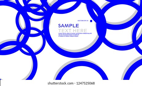 Simple Circles Background , with color blue and shadow . vector graphic design on eps 10