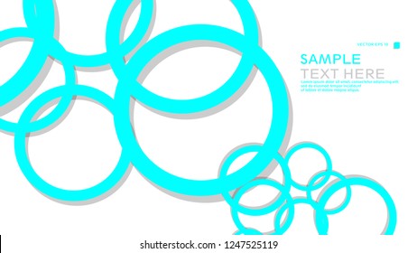 Simple Circles Background , with color blue light and shadow . vector graphic design on eps 10
