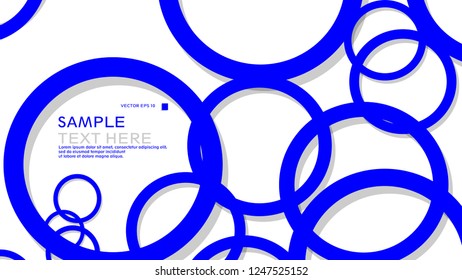 Simple Circles Background , with color blue and shadow . vector graphic design on eps 10