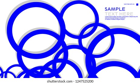 Simple Circles Background , with color blue and shadow . vector graphic design on eps 10
