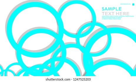 Simple Circles Background , with color blue light and shadow . vector graphic design on eps 10