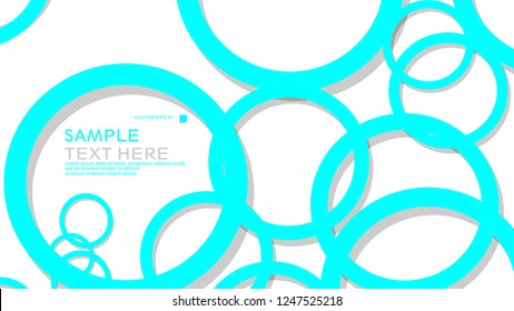 Simple Circles Background , with color blue light and shadow . vector graphic design on eps 10
