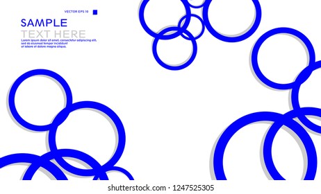 Simple Circles Background , with color blue and shadow . vector graphic design on eps 10