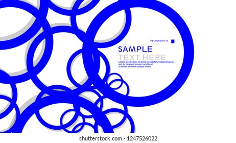 Simple Circles Background , with color blue and shadow . vector graphic design on eps 10