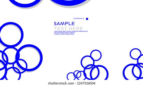 Simple Circles Background , with color blue and shadow . vector graphic design on eps 10