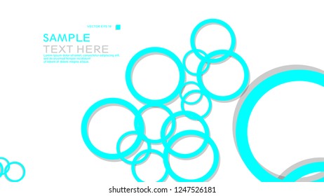 Simple Circles Background , with color blue light and shadow . vector graphic design on eps 10