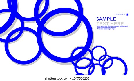 Simple Circles Background , with color blue and shadow . vector graphic design on eps 10