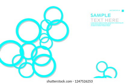 Simple Circles Background , with color blue light and shadow . vector graphic design on eps 10