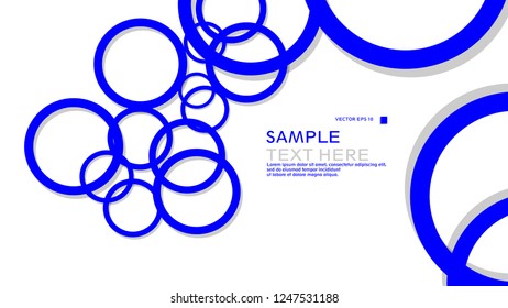 Simple Circles Background , with color blue and shadow . vector graphic design on eps 10