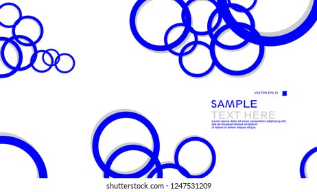 Simple Circles Background , with color blue and shadow . vector graphic design on eps 10