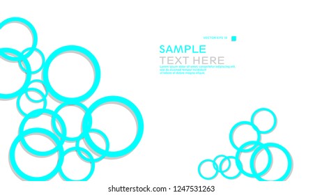 Simple Circles Background , with color blue light and shadow . vector graphic design on eps 10