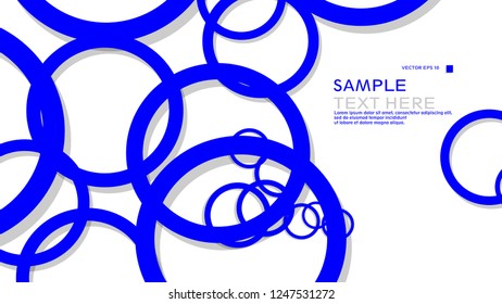 Simple Circles Background , with color blue and shadow . vector graphic design on eps 10