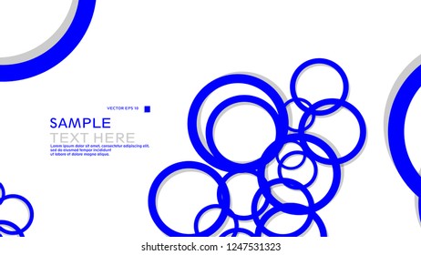 Simple Circles Background , with color blue and shadow . vector graphic design on eps 10