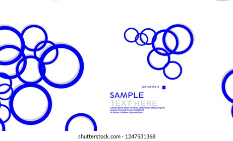 Simple Circles Background , with color blue and shadow . vector graphic design on eps 10