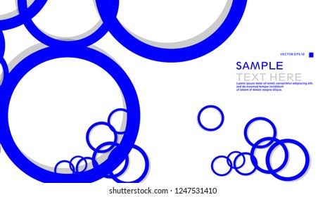 Simple Circles Background , with color blue and shadow . vector graphic design on eps 10