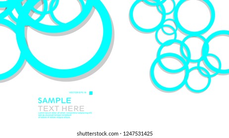 Simple Circles Background , with color blue light and shadow . vector graphic design on eps 10