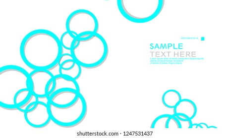Simple Circles Background , with color blue light and shadow . vector graphic design on eps 10