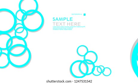 Simple Circles Background , with color blue light and shadow . vector graphic design on eps 10