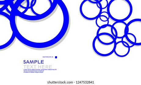 Simple Circles Background , with color blue and shadow . vector graphic design on eps 10