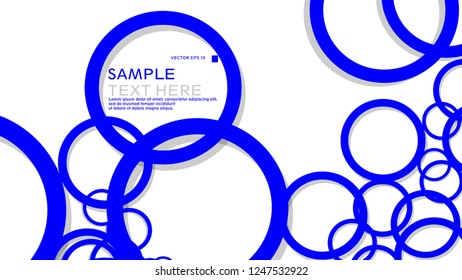Simple Circles Background , with color blue and shadow . vector graphic design on eps 10