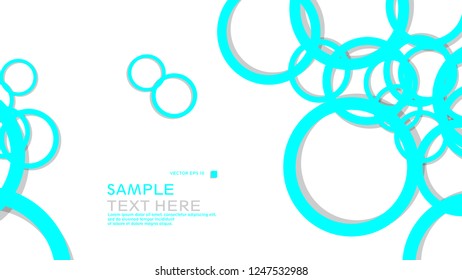 Simple Circles Background , with color blue light and shadow . vector graphic design on eps 10