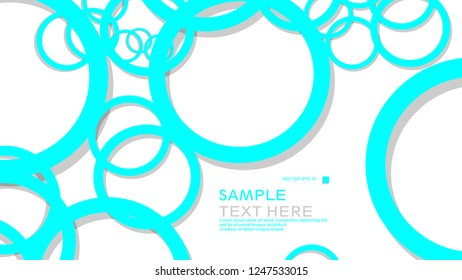 Simple Circles Background , with color blue light and shadow . vector graphic design on eps 10
