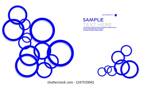 Simple Circles Background , with color blue and shadow . vector graphic design on eps 10