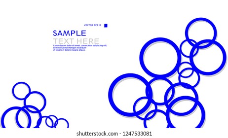 Simple Circles Background , with color blue and shadow . vector graphic design on eps 10