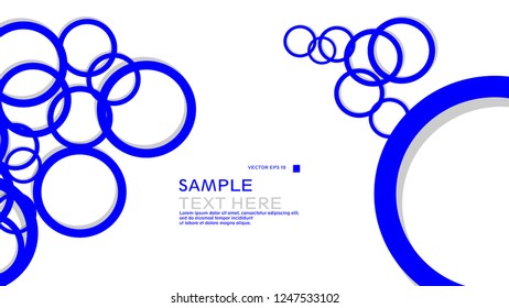 Simple Circles Background , with color blue and shadow . vector graphic design on eps 10