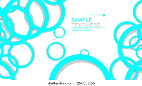 Simple Circles Background , with color blue light and shadow . vector graphic design on eps 10