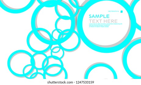 Simple Circles Background , with color blue light and shadow . vector graphic design on eps 10