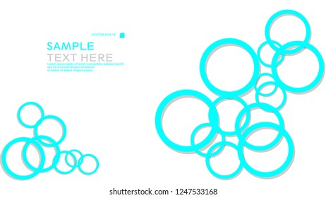 Simple Circles Background , with color blue light and shadow . vector graphic design on eps 10