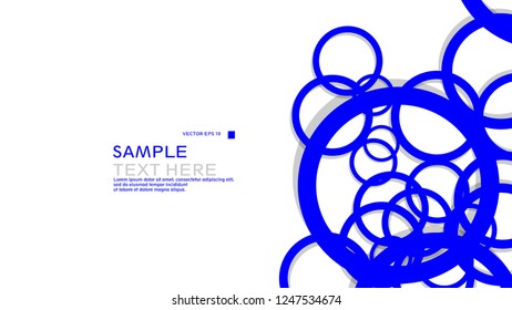 Simple Circles Background , with color blue and shadow . vector graphic design on eps 10