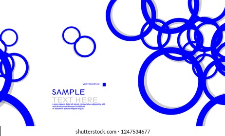 Simple Circles Background , with color blue and shadow . vector graphic design on eps 10