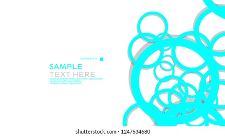 Simple Circles Background , with color blue light and shadow . vector graphic design on eps 10