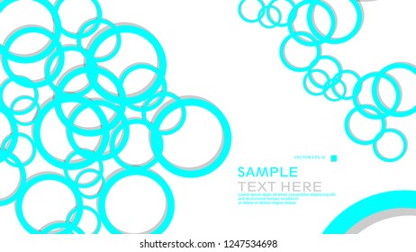 Simple Circles Background , with color blue light and shadow . vector graphic design on eps 10