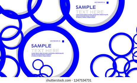 Simple Circles Background , with color blue and shadow . vector graphic design on eps 10