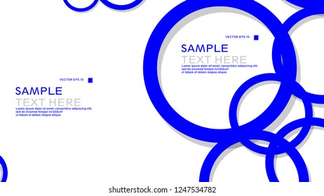 Simple Circles Background , with color blue and shadow . vector graphic design on eps 10