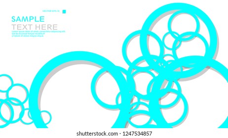 Simple Circles Background , with color blue light and shadow . vector graphic design on eps 10