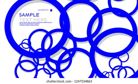 Simple Circles Background , with color blue and shadow . vector graphic design on eps 10