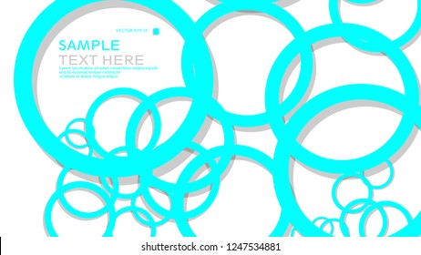 Simple Circles Background , with color blue light and shadow . vector graphic design on eps 10