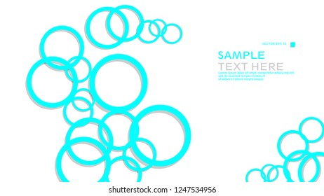 Simple Circles Background , with color blue light and shadow . vector graphic design on eps 10
